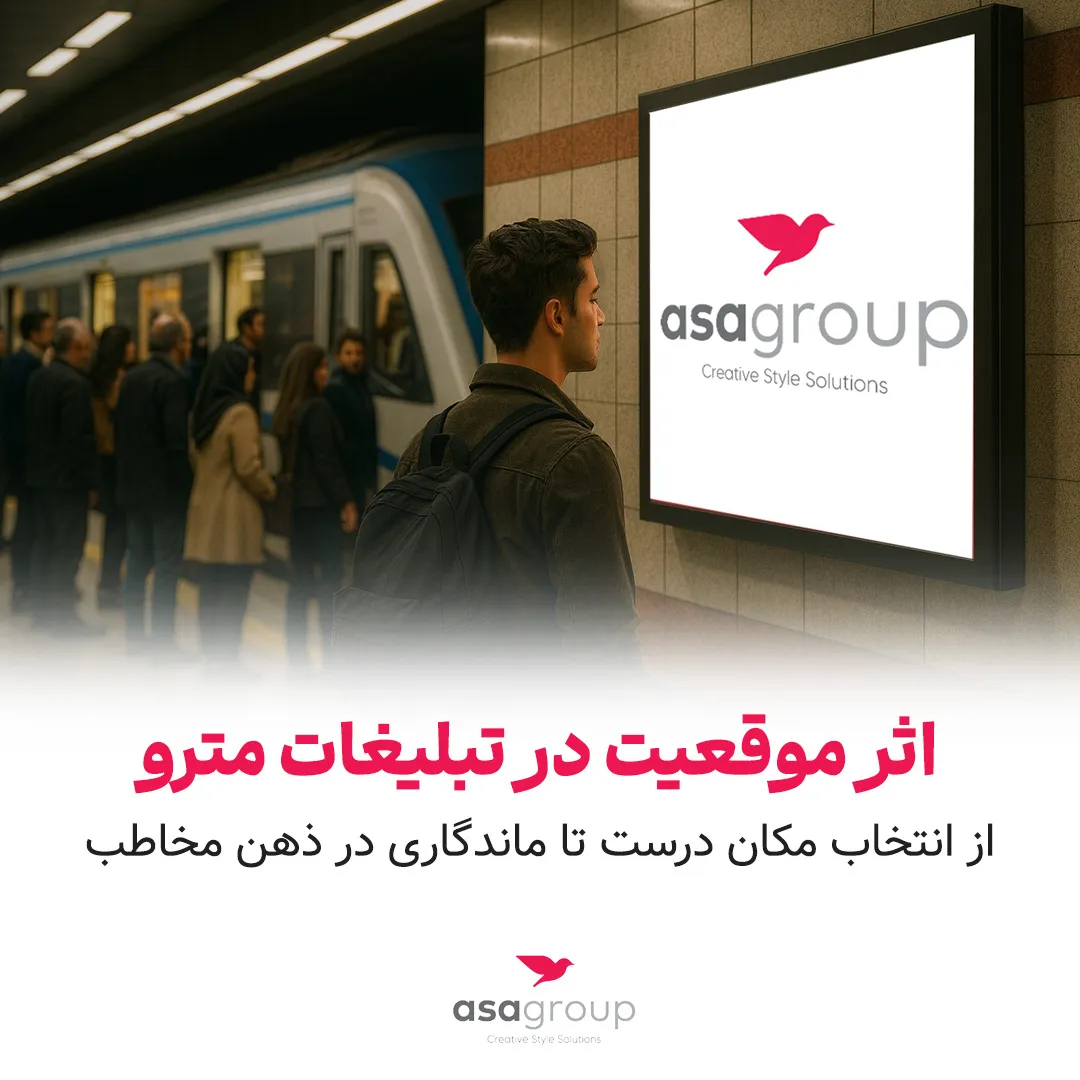 کاور مقاله با متن اثر موقعیت در تبلیغات مترو، از انتخاب مکان درست تا ماندگاری در ذهن مخاطب؛ نشان دهنده تبلیغات در مترو که در موقعیتی درست و طبیعی دیده میشود.